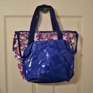 TOTE with POUCH red, white & blue stars
